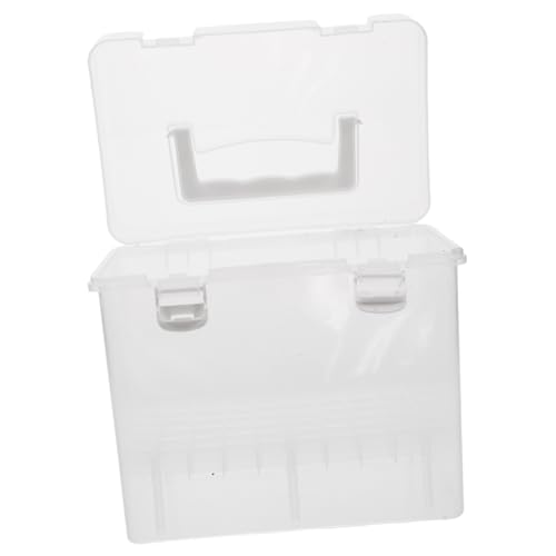 Sewroro Transparente Marker Aufbewahrungsbox mit Henkel Hohe Kapazität Stifte Organizer für Malutensilien Tragbarer Bastel und Schreibwaren Organizer Klarer Stabiler Markerhalter für von Sewroro