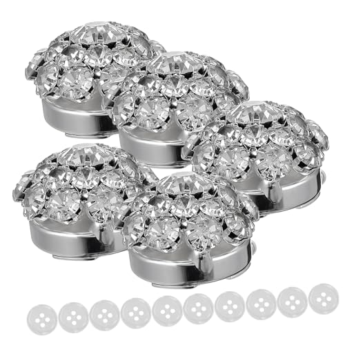 Sewroro Tuxedo Buttons und Manschettenknöpfe mit Funkelnden Strassblumen Elegantes Accessoire für Hochzeiten Formelle Anlässe Einfach Anzubringende Manschettenknöpfe und Knöpfe Langlebiges von Sewroro