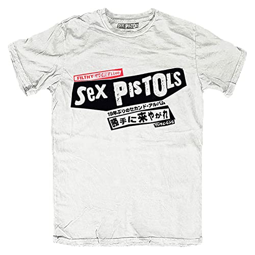 Sex Pistols The T Shirt Filthy Lucre Japan Band Logo Nue offiziell Herren Weiß M von Rocks-off