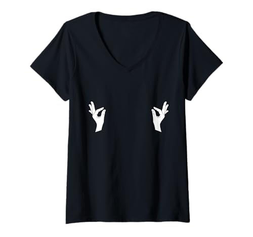Damen Sexual Innuendo Lustig Offensive Erwachsene Humor Gag Raunchy T-Shirt mit V-Ausschnitt von Sexual Innuendo Funny Offensive Adult Humor Attire