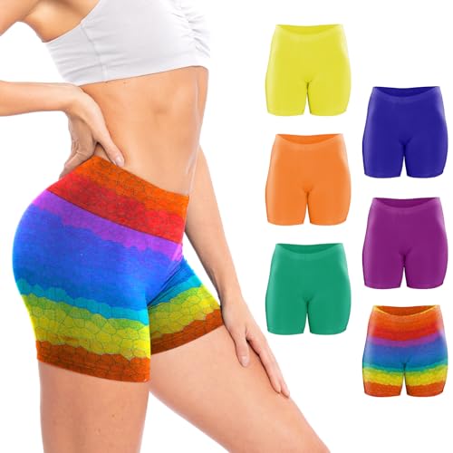 Sexy Basics Damen-Boxershorts aus Baumwoll-Stretch, leichte Unterhose, Multipacks, 6er-Pack – Regenbogen-Kollektion, M von Sexy Basics