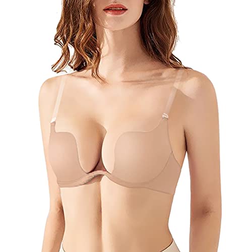 Damen BH Push up BH mit Bügeln, Abnehmbar wandelbarer BH mit durchsichtigem Träger von Sexy Code 1701