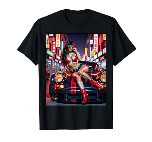 Sexy Mädchen-Grafik-T-Shirt — sexy brünettes Model und exotisches Auto T-Shirt von Sexy Girl on T-shirt for Men by NSPART