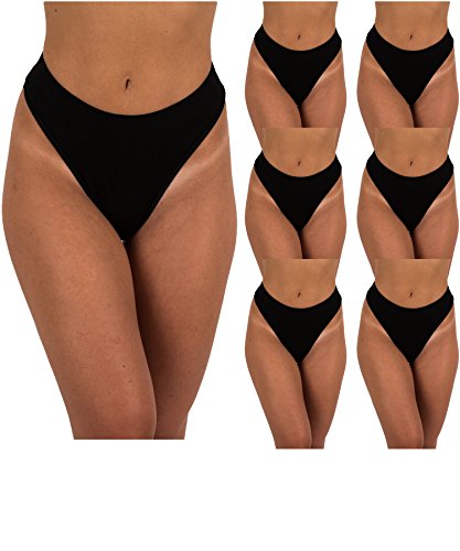 Sexy s Damen Aktiv Sport Tanga Höschen Unterwäsche X-Large 6 Pk-schwarz von Sexy Basics