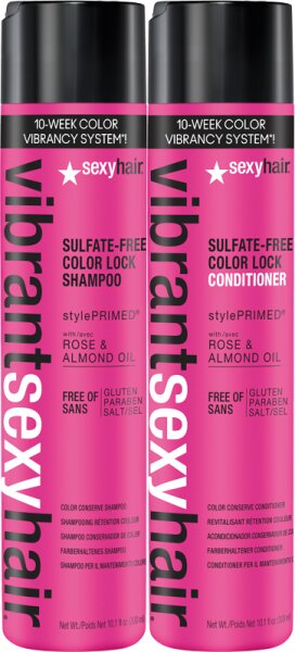 Set - Sexyhair Vibrant Sulfate-Free Color Lock Shampoo + gratis Conditioner von Sexyhair