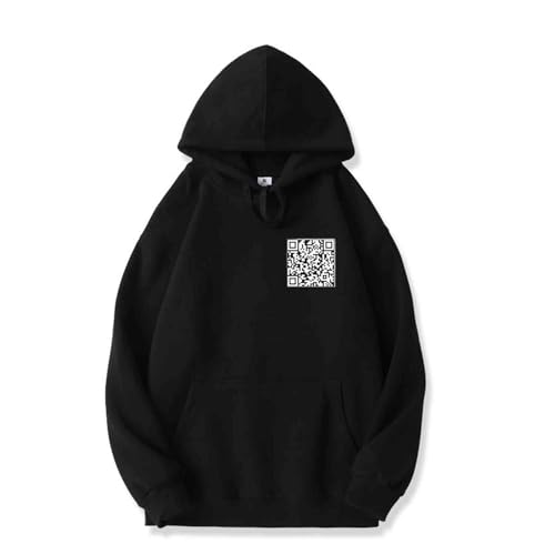 Funny FU QR Code Hoodie, Fu QR Code Shirts for Men, QR Code Hoodie, Scannable Qr Code Unisex Qrcode Hoodie(Schwarz,XXL) von Seymal