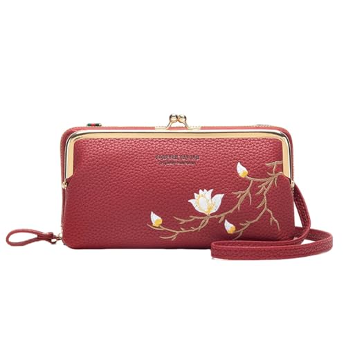 Seymal Damen-Sling-Crossbody-Geldbörse Mit Handyhalter, Handy-Handtaschen Mit Stickerei Und Kartenfächern von Seymal