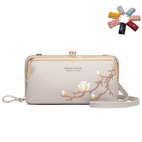 Seymal Damen-Sling-Crossbody-Geldbörse Mit Handyhalter, Handy-Handtaschen Mit Stickerei Und Kartenfächern von Seymal
