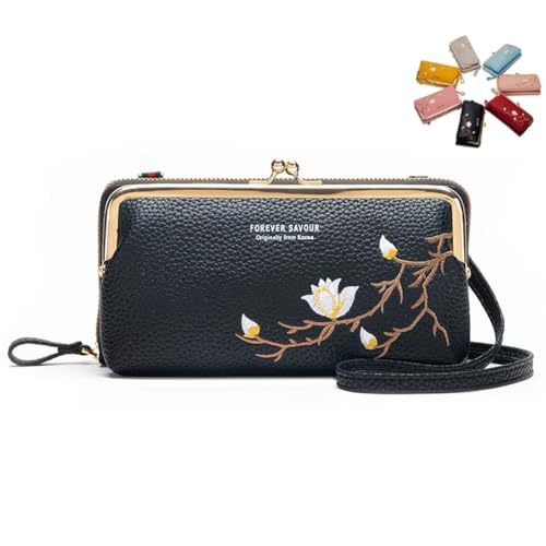 Seymal Damen-Sling-Crossbody-Geldbörse Mit Handyhalter, Handy-Handtaschen Mit Stickerei Und Kartenfächern von Seymal