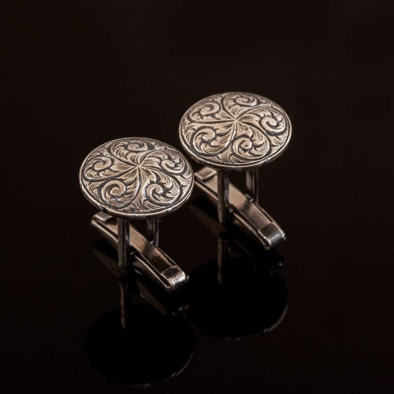 Gravierte Sterling Silber Manschettenknöpfe, Bräutigam Geschenk von SeymenJewelry