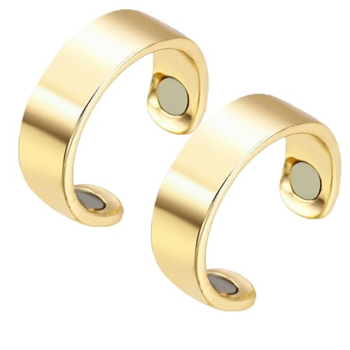 Sfbnjr Vitalring 1st Generation Menopause Ring,SöMni Ring Damen Wechseljahre,Magnetfeldtherapie Rings,Magnetring Wechseljahre,Promotes Fat Burning, Sleep Quality & Stylish Design (2 Gold) von Sfbnjr
