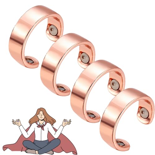 Sfbnjr Vitalring 1st Generation Menopause Ring,SöMni Ring Damen Wechseljahre,Magnetfeldtherapie Rings,Magnetring Wechseljahre,Promotes Fat Burning, Sleep Quality & Stylish Design (4 Roségold) von Sfbnjr