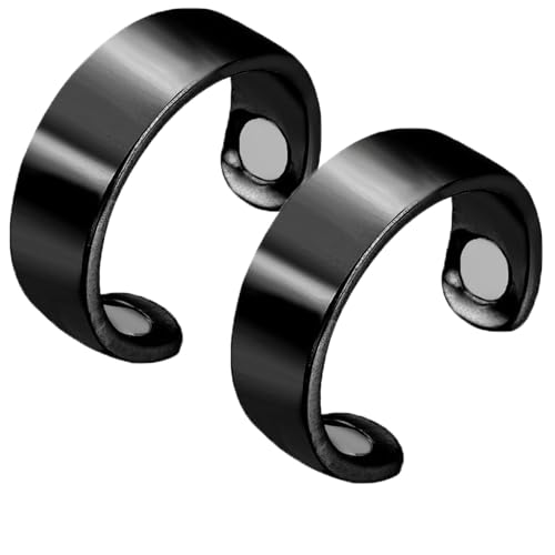 Vitalring 1st Generation Menopause Ring,SöMni Ring Damen Wechseljahre,Magnetfeldtherapie Rings,Magnetring Wechseljahre,Promotes Fat Burning, Sleep Quality & Stylish Design (2 Schwarz) von Sfbnjr