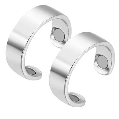 Vitalring 1st Generation Menopause Ring,SöMni Ring Damen Wechseljahre,Magnetfeldtherapie Rings,Magnetring Wechseljahre,Promotes Fat Burning, Sleep Quality & Stylish Design (2 Silber) von Sfbnjr