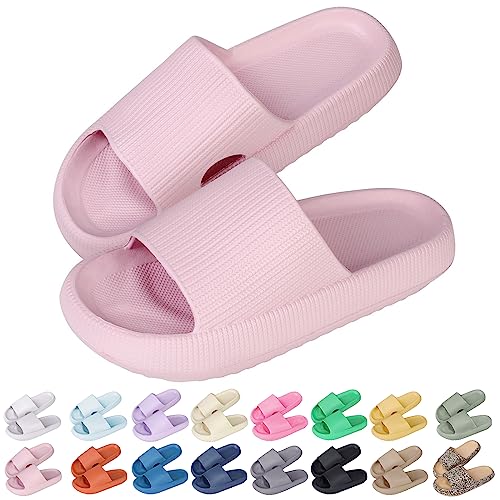 Sfit Badelatschen Damen Herren Wolkenschuhe Eva Badeschuhe Cozislides Badeschlappen rutschfeste Dusch Pantoletten Sommer Cozy Slides Schlappen,Rosa,36/37 EU von Sfit