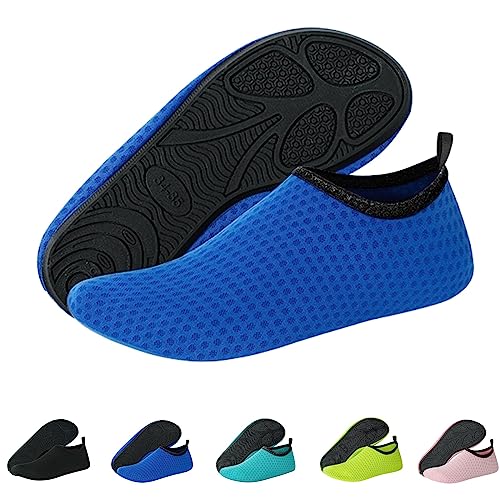 Sfit Badeschuhe Damen Wasserschuhe Kinder Schwimmschuhe rutschfest Aquaschuhe Leicht Barfussschuhe Schnelltrocknend Strandschuhe Breathable Gr.22-45(Königblau,22/23 EU) von Sfit