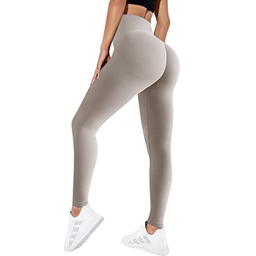 Sfit Damen Scrunch Butt Leggings High Waist Push Up Boom Booty Leggings Blickdicht Slim Fit Nahtlos Fitnesshose Sport Leggings Workout Yoga Sporthose(Dunkelgrau,M) von Sfit