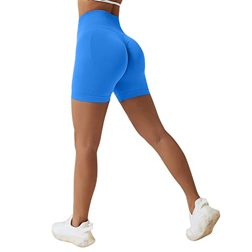 Sfit Damen Scrunch Butt Sport Shorts Kurze Leggings Push Up High Waist Boom Booty Nahtlos Biker Tights Gym Shorts Blickdicht Sporthose für Sommer Workout Gym Yoga Fitness(Dunkelblau,L) von Sfit