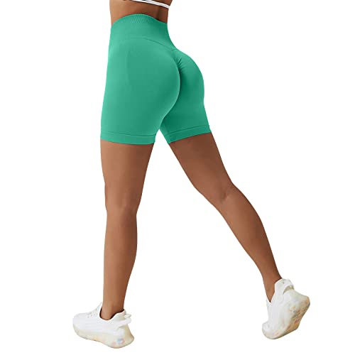 Sfit Damen Scrunch Butt Sport Shorts Kurze Leggings Push Up High Waist Boom Booty Nahtlos Biker Tights Gym Shorts Blickdicht Sporthose für Sommer Workout Gym Yoga Fitness(Grün,S) von Sfit