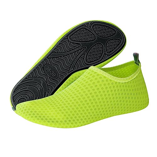 Sfit Unisex Badeschuhe Damen/Herren Kinder Schwimmschuhe Wasserschuhe, Schnell Trocknend Leicht Atmungsaktiv Aquaschuhe rutschfeste Surfschuhe Sommer Strandschuhe,A-Hellgrün,28/29 EU von Sfit