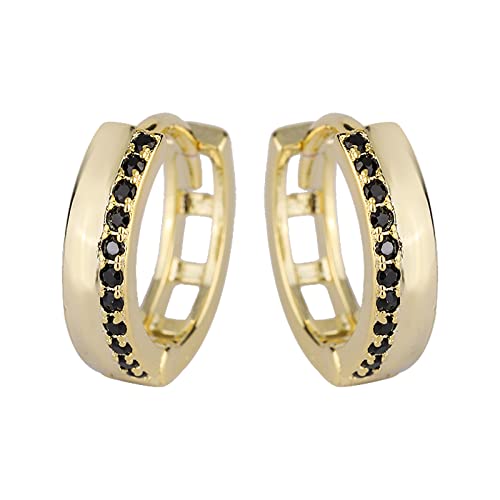 Sfoni Damen Gold Creolen - 925 Sterling Silber mit Funkelnde AAA Zirkonia, Hypoallergen Klein Huggie Schlafen Kreolen Schmuck für Mädchen Frauen Weihnachtsgeschenke von Sfoni