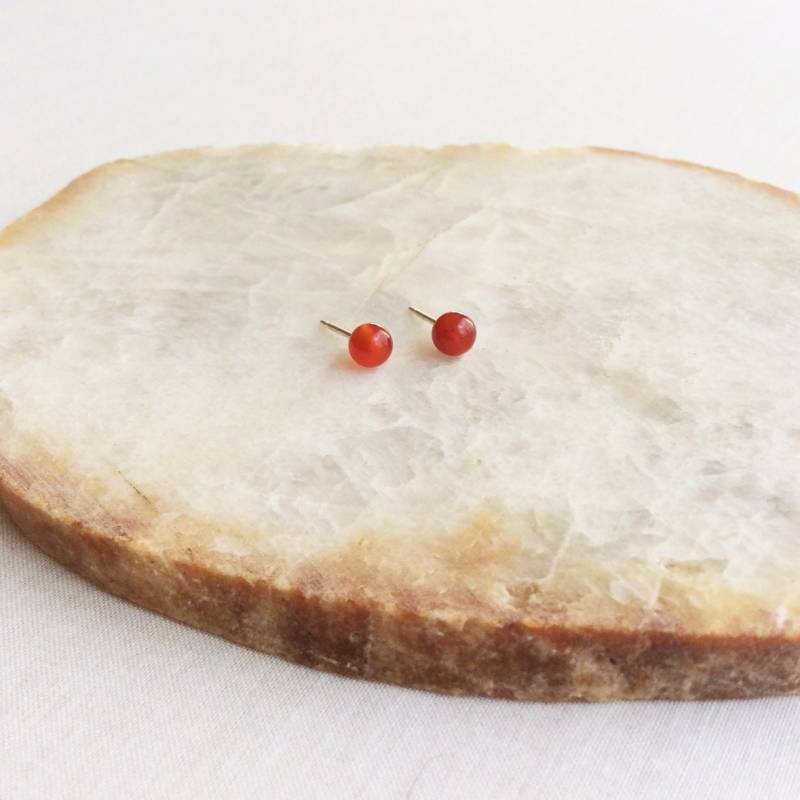 4 Mm Karneol Ohrstecker, Ohrringe, Orange Gebrannte Edelstein-Ohrstecker, Stein Gse14 4 Mm Karneol Ohrstecker, Ohrringe, Orange Gebrannte Edelstein-Ohrstecker, Stein Gse14 von SforSparkleShop