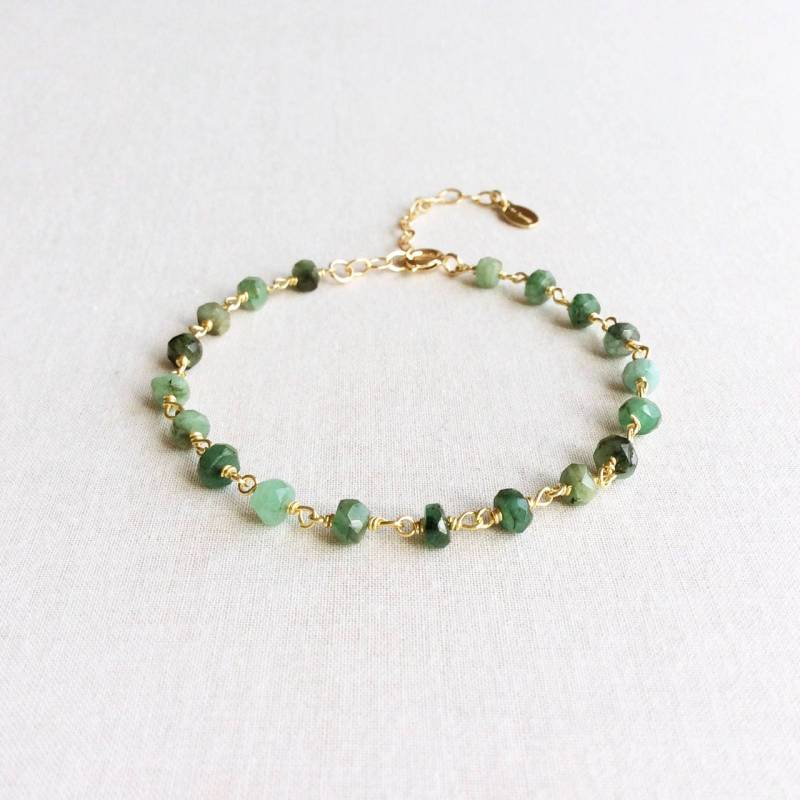 Echtes Smaragd Armband - Mai Geburtsstein Birthstone Grünes Stein Schmuck Edelstein Armband, Gb5 Echtes Smaragd Armband - Mai Geburtsstein Birthstone Grünes Stein Schmuck Edelstein Armband, Gb5 von SforSparkleShop