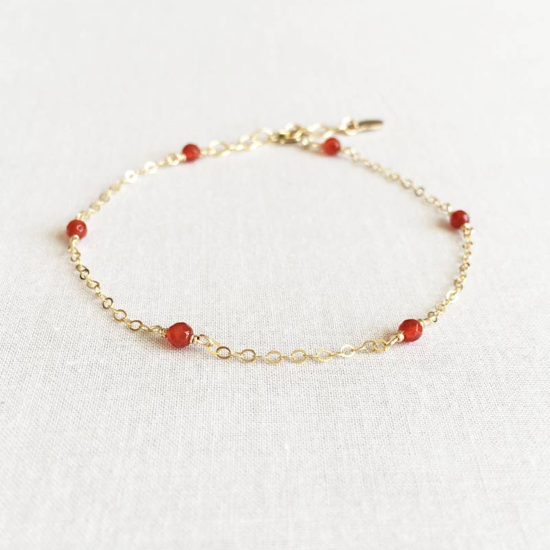Karneol Armband, Echtes 14K Gold Minimalist Schmuck Karneol Armband, Echtes 14K Gold Minimalist Schmuck von SforSparkleShop