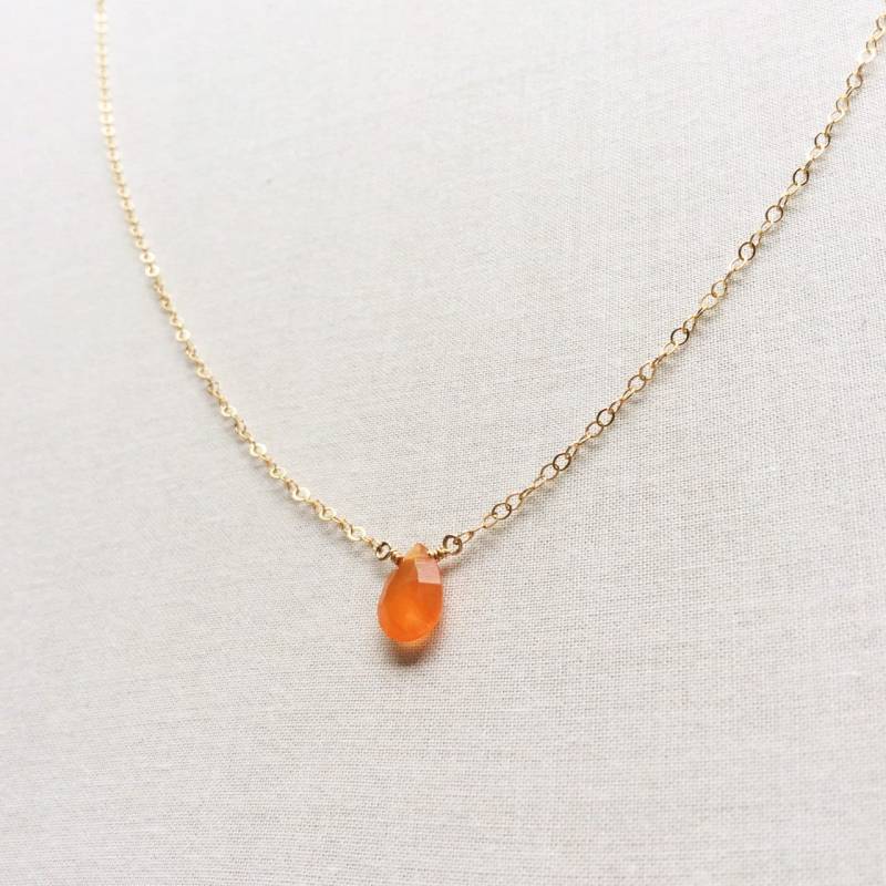 Karneol Halskette, Kristall Schmuck, Kleine Orange Stein Gn14 von SforSparkleShop