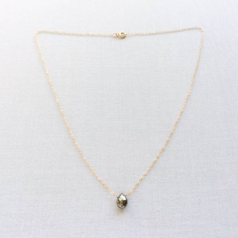 Pyrit Halskette, Edelstein Gold Halskette - Winzige Stein Schmuck, Gn18 Pyrit Halskette, Edelstein Gold Halskette - Winzige Stein Schmuck, Gn18 von SforSparkleShop