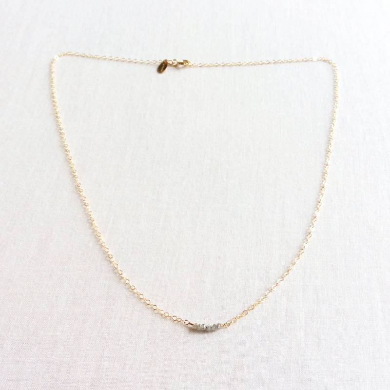 Rohdiamant Halskette, Winzige Diamant-Halskette, Goldkette, Rohdiamant-Goldkette, Gbn4 Rohdiamant Halskette, Winzige Diamant-Halskette, Goldkette, Rohdiamant-Goldkette, Gbn4 von SforSparkleShop