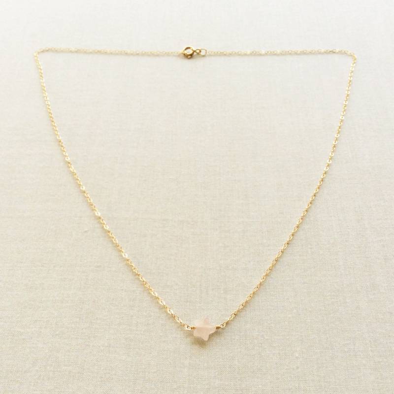 Rosenquarz-Stern-Halskette, Rosenquarz-Halskette, Rosenquarz-Schmuck, Kleiner Stern-Halskette, Stern-Halskette Gold, Kleine Gn64 von SforSparkleShop