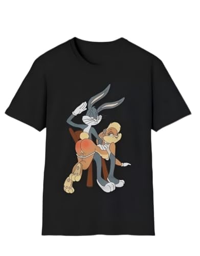 Bugs Spanking Lola Funny Cartoon Unisex Softstyle T-Shirt Black L von SftrDFsiu