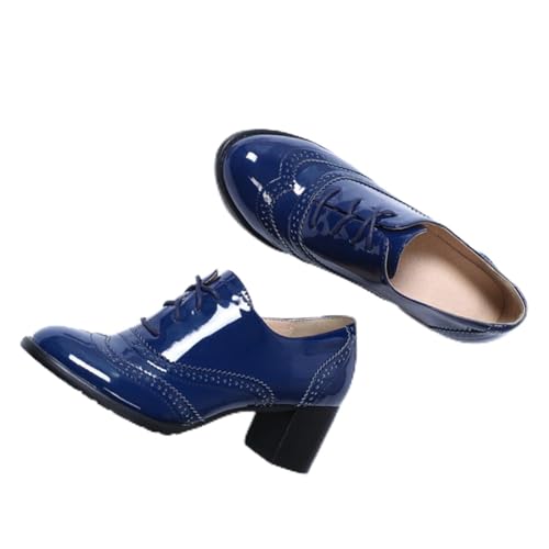 Pumps Damen schwarz 42, Pumps Damen Vegan Business Weite Mary Jane Absatzschuhe Blockabsatz Bequem Riemchenpumps Spangenpumps Festliche Chunky Trachtenschuhe, Blau, 37 von Sfwqoifou