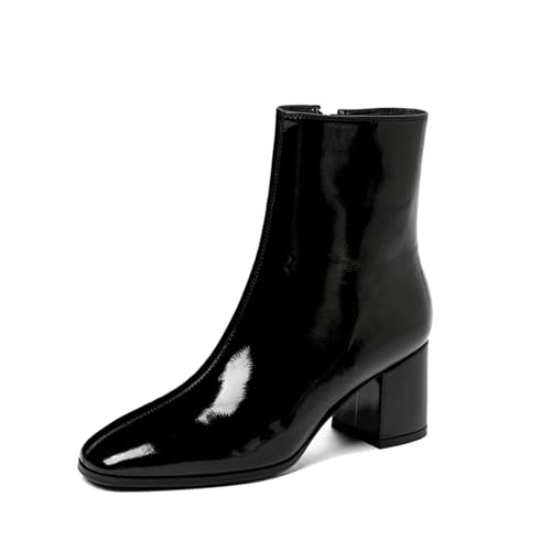 Sfwqoifou Chelsea Boots Damen, Chelsea Boots Damen mit Absatz Elegante Stiefel Leder Plateau Ankle Stiefeletten Kurze Klassische Herbstschuhe Schlupfstiefel Zipper Leicht, BK2, 36 von Sfwqoifou