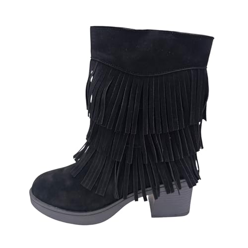 Sfwqoifou Chelsea Boots Damen Leder schwarz, Ankle Boots Damen Leder Kurze Elegante Stiefel Leicht mit Absatz Chelsea Schlupfstiefel Klassische Stiefeletten Plateau Zipper Herbstschuhe, Schwarz, 39 von Sfwqoifou