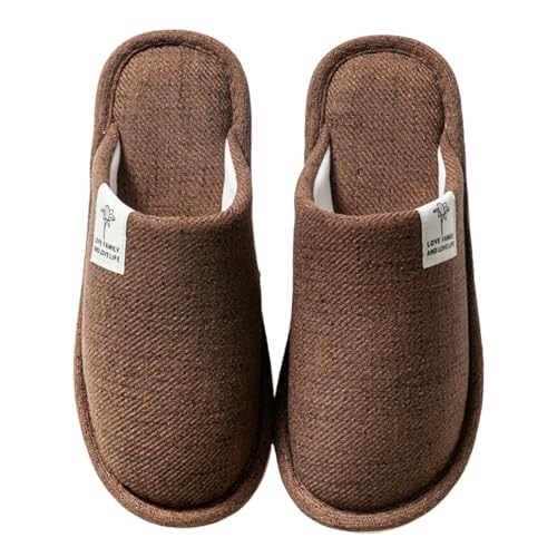 Sfwqoifou Hausschuhe Damen Pantoletten, Hausschuhe Damen Plüsch rutschfeste Warm Slippers Pantoffeln Bequeme Winterschuhe Unisex Winter Filzpantoffeln Leichte Weiche, Kaffee, 43 von Sfwqoifou