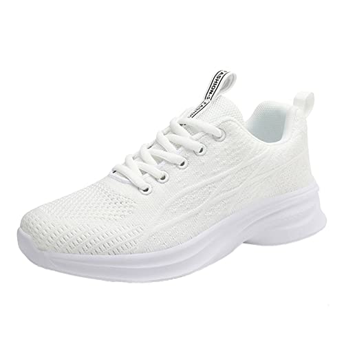 Sfwqoifou Laufschuhe Damen 41, Laufschuhe Damen Atmungsaktiv Gym Sneaker Walkingschuhe Mesh Bequeme Turnschuhe Sommer Straßenlaufschuhe Orthopädische Schuhes Freizeitschuhe, Weiß, 39 von Sfwqoifou