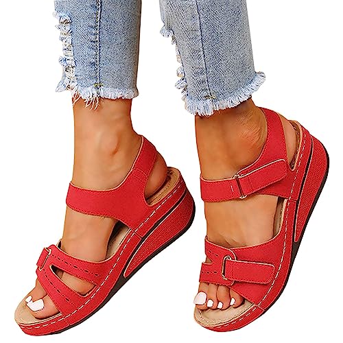 Sfwqoifou Orthopädische Sandalen Damen Sommer Waschbare Slingback Sommerschuhe Slide Sandaletten Weiche Bequem Römersandalen mit Weiche Fussbett Casual Plateau Wandersandalen 37 von Sfwqoifou