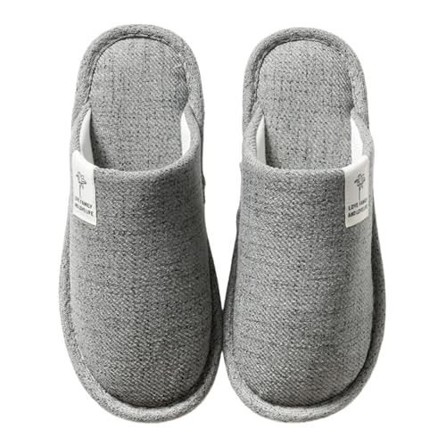 Sfwqoifou Pantoffeln Damen Sommer elegant, Hausschuhe Damen Plüsch rutschfeste Warm Slippers Pantoffeln Bequeme Winterschuhe Unisex Winter Filzpantoffeln Leichte Weiche, Grau, 43 von Sfwqoifou