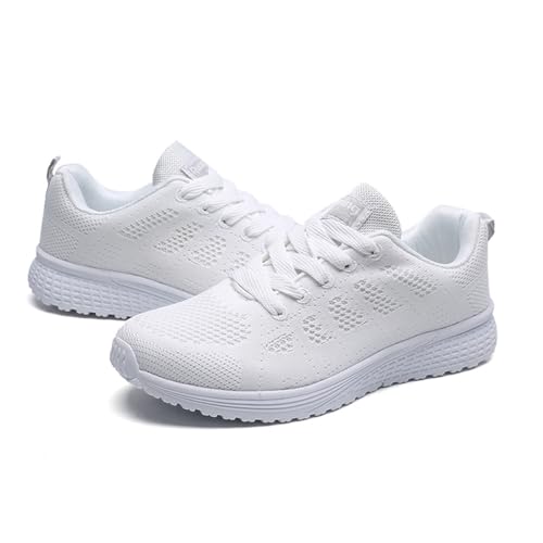 Sfwqoifou Slip in, Laufschuhe Damen Atmungsaktiv Mesh Gym Turnschuhe Sportschuhe Sommer Schnürung Trainingsschuhe Freizeitschuhe Unisex Sneaker mit Dämpfung Walkingschuhe, Weiß, 41 Sfwqoifou Slip in, Laufschuhe Damen Atmungsaktiv Mesh Gym Turnschuhe Sportschuhe Sommer Schnürung Trainingsschuhe Freizeitschuhe Unisex Sneaker mit Dämpfung Walkingschuhe, Weiß, 41 von Sfwqoifou