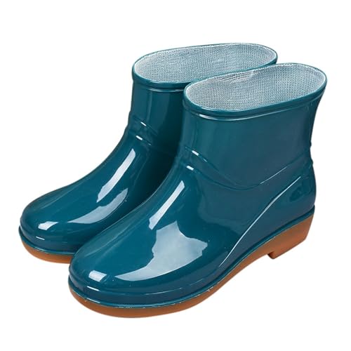 Sfwqoifou gummistiefel herren 44, Gummistiefel Herren Atmungsaktiv Weit Barfuß Hiking Boots Gummistiefeletten Halbhoch Rutschfeste Reitstiefel Sommerstiefel Unisex Leichte Galoschen, Grün, 38 von Sfwqoifou