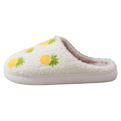 Sfwqoifou hausschlappen damen geschlossen, Hausschuhe Damen Winter Bequeme Unisex Pantoffeln Warm Leichte Filzpantoffeln Slippers Plüsch Weiche Winterschuhe Rutschfeste, Weiß, 43 von Sfwqoifou