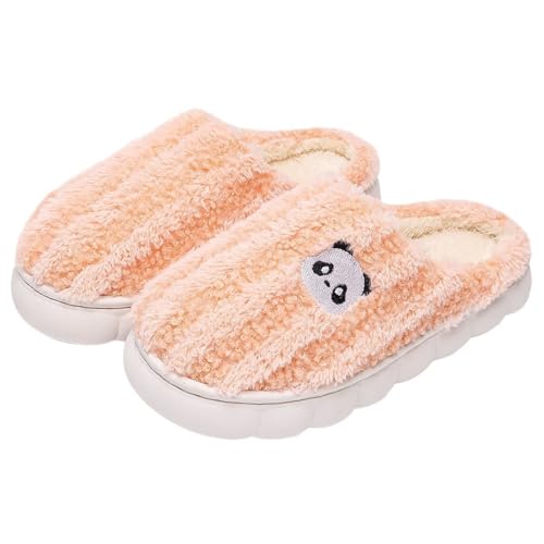 Sfwqoifou hausschuhe 37, Pantoffeln Damen Herren Warm Weiche Unisex Winterschuhe Rutschfeste Bequeme Hausschuhe Filzpantoffeln Plüsch Slippers Leichte Winter, Orange, 37 von Sfwqoifou
