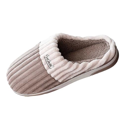 Sfwqoifou hausschuhe 38, Pantoffeln Herren Warm Winter Weiche Hausschuhe Filzpantoffeln Bequeme Rutschfeste Winterschuhe Unisex Slippers Leichte Plüsch, Kaffee, 41 von Sfwqoifou