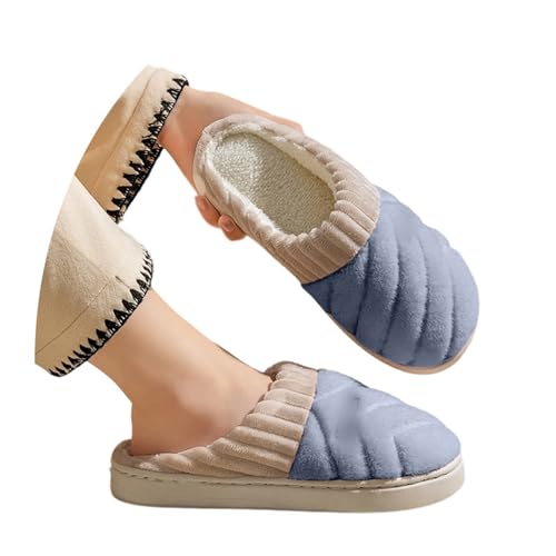 Sfwqoifou hausschuhe 38 jungen, Pantoffeln Damen Herren Warm Bequeme Rutschfeste Filzpantoffeln Slippers Leichte Plüsch Winterschuhe Unisex Hausschuhe Weiche Winter, Grau, 38 von Sfwqoifou