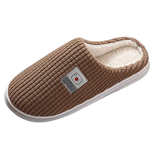 Sfwqoifou hausschuhe damen 40, Hausschuhe Damen Winter Bequeme Winterschuhe Pantoffeln Leichte Rutschfeste Slippers Filzpantoffeln Unisex Weiche Warm Plüsch, Kaffee, 40 von Sfwqoifou