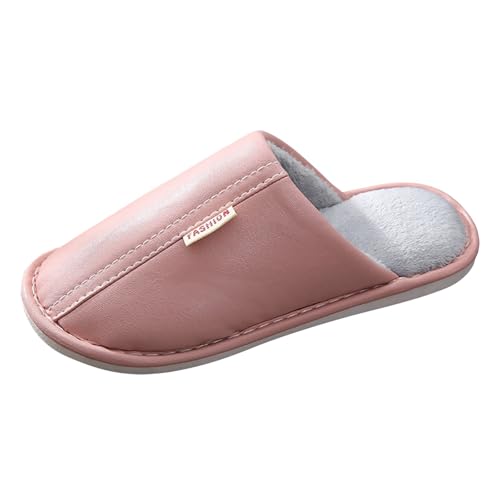 Sfwqoifou pantoffeln damen filz, Pantoffeln Herren Warm Plüsch Unisex Slippers Weiche Hausschuhe Winterschuhe Leichte Winter Filzpantoffeln Rutschfeste Bequeme, Rosa, 39 von Sfwqoifou