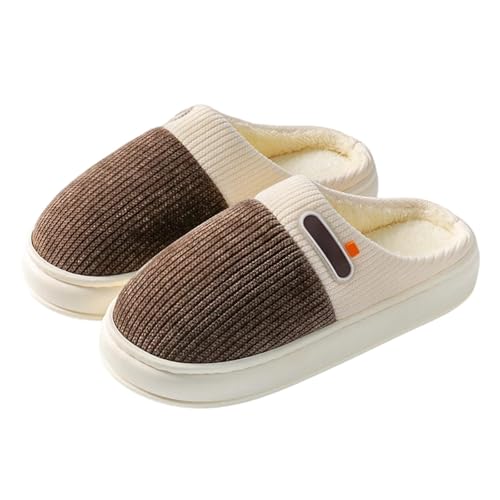Sfwqoifou pantoffeln damen wie, Pantoffeln Damen Herren Warm Leichte Bequeme Slippers Rutschfeste Winterschuhe Filzpantoffeln Unisex Weiche Hausschuhe Winter Plüsch, Kaffee, 43 von Sfwqoifou