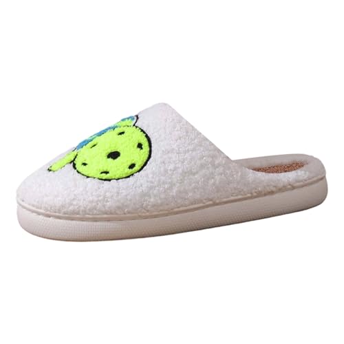 Sfwqoifou pantoffeln mit filzsohle für damen, Filzpantoffeln Damen Warm Bequeme Winterschuhe Unisex Leichte Hausschuhe Slippers Rutschfeste Winter Pantoffeln Weiche Plüsch, Weiß, 45 von Sfwqoifou